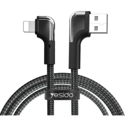 يسيدو CA81-V8 كيبل شحن سريع وبيانات Micro USB بزاوية 90 درجة بطول 2 متر أسود