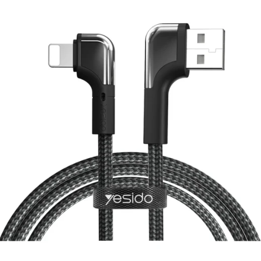 يسيدو CA81-V8 كيبل شحن سريع وبيانات Micro USB بزاوية 90 درجة بطول 2 متر أسود يسيدو CA81-V8 كيبل شحن سريع وبيانات Micro USB بزاوية 90 درجة بطول 2 متر أسود