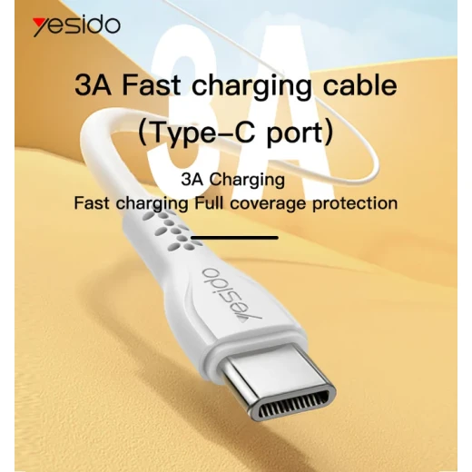 يسيدو كيبل شحن سريع وبيانات CA71-TYPEC أبيض - يسيدو - Image 2