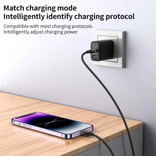 كابل شحن وبيانات يسيدو YESIDO CA193 بطول 3 متر، USB-C إلى Lightning بقدرة 27 واط، كابل شحن سريع PD بتصميم نايلون مضفر، متين للآيفون - يسيدو - Image 2