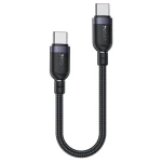 كابل يسيدو CA188 بطول 30 سم من Type-C إلى Type-C، يدعم الشحن السريع PD بقدرة 60W ونقل البيانات بسرعة 480Mbps، بتصميم مضفر متين باللون الأسود - يسيدو