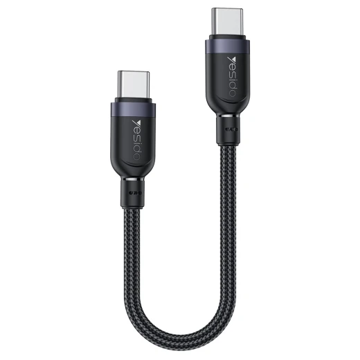 كابل يسيدو CA188 بطول 30 سم من Type-C إلى Type-C، يدعم الشحن السريع PD بقدرة 60W ونقل البيانات بسرعة 480Mbps، بتصميم مضفر متين باللون الأسود كابل يسيدو CA188 بطول 30 سم من Type-C إلى Type-C، يدعم الشحن السريع PD بقدرة 60W ونقل البيانات بسرعة 480Mbps، بتصميم مضفر متين باللون الأسود