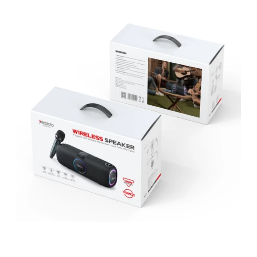 يسيدو YSW21 سماعة لاسلكية 120 واط بإضاءة RGB مع ميكروفون UHF، بلوتوث 5.0، بطارية 5200mAh، أسود - يسيدو - Image 5