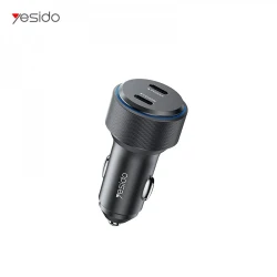 يسيدو Y48 شاحن سيارة بمنفذين تايب سي PD 30 واط 20 واط متوافق مع الشحن السريع USB C