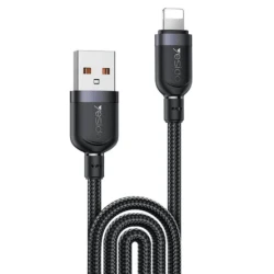 كابل شحن ومزامنة بيانات YESIDO CA134L USB A إلى Lightning بطول 3 متر بقوة 2.4 أمبير أسود