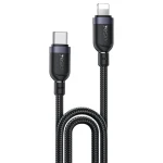 كابل شحن وبيانات يسيدو YESIDO CA191 بطول 2 متر، USB-C إلى Lightning بقدرة 27 واط، كابل شحن سريع ونقل بيانات للآيفون، باللون الأسود - يسيدو