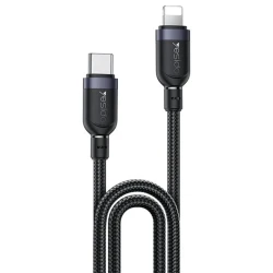 كابل شحن وبيانات يسيدو YESIDO CA191 بطول 2 متر، USB-C إلى Lightning بقدرة 27 واط، كابل شحن سريع ونقل بيانات للآيفون، باللون الأسود
