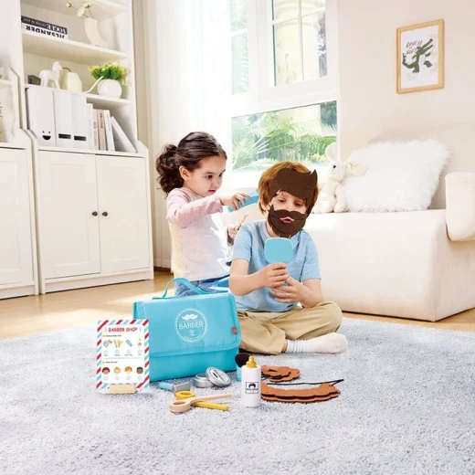 Hape Snip & Style Hair Salon Kit, Premium Kids Wooden Pretend Beauty Stylist Playset, High Quality Educational Early Learning Toy Gift - Hape - Image 3