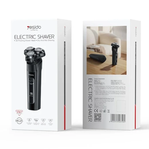 Yesido MG05 Electric Shaver, Black, Portable Men's Razor for Daily Grooming, Stylish and Practical Design for Convenient Personal Care - Yesido - Image 3