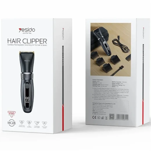 YESIDO MG06 Hair Clipper with Titanium Ceramic Blades 1200mAh Battery IPX5 - Yesido - Image 3