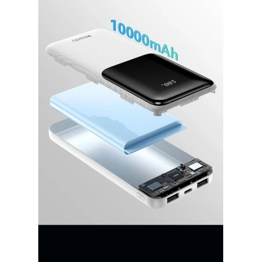 يسيدو شاحن لاسلكي 5 في 1 بقوة 12 واط مع سماعات أذن وكابل وباور بانك وفلاش درايف CG10 أبيض - يسيدو - Image 3