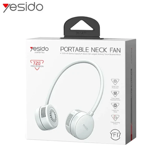 Yesido YF17 Portable Fan, White, Compact and Lightweight Personal Fan, Practical Design for Home, Office, Travel and Everyday Use - Yesido - Image 2