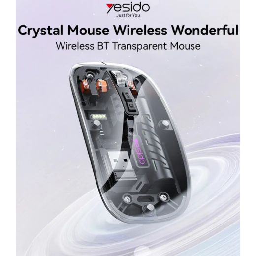 ماوس لاسلكي يسيدو KB29 بتصميم مريح وشفاف كريستالي، أزرار هادئة، اتصال مزدوج 2.4G وBluetooth، فأرة لاسلكية أنيقة وعملية للاستخدام اليومي - يسيدو - Image 5