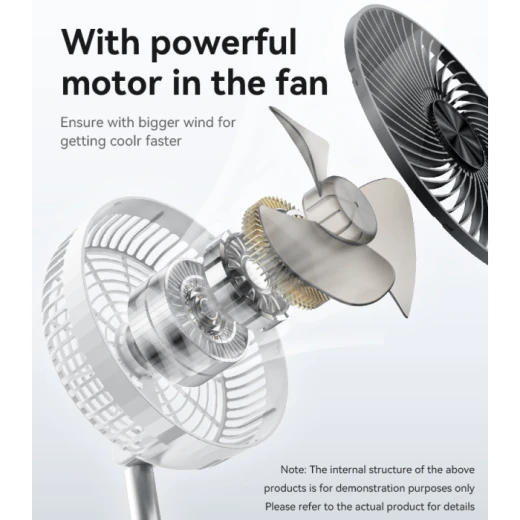Yesido YF11 Three-speed Wind Big Battery Retractable Foldable Noisy Floor/Table Using Fan Black - Yesido - Image 4