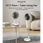 Yesido YF11 Three-speed Wind Big Battery Retractable Foldable Noisy Floor/Table Using Fan Black - Yesido