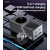 يسيدو MC36 5 في 1 65 واط + 2500 واط قابس طاقة شحن سريع GaN مع 2*Type-C و 2*USB، كابل 1.5 متر، المعيار الأوروبي، PC مقاوم للحريق - يسيدو - Image 3