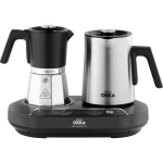Arzum Coffee Maker Pot with Mixer, Moka Pot for Hot & Cold Milk, 1.8L Capacity, 3-Cup, Black & Chrome, Model OK0027 - arzum okka