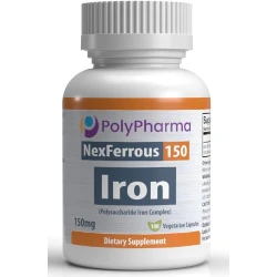 NexFerrous 150mg High Potency Vegan Iron Supplement Gentle on The Stomach Easy Absorption 100 Capsules