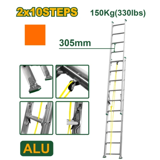 Jadever 5m Telescopic Retractable Ladder JDLD8H20 – Two-Layer Folding Extension Ladder, Multi-Purpose Home Ladder