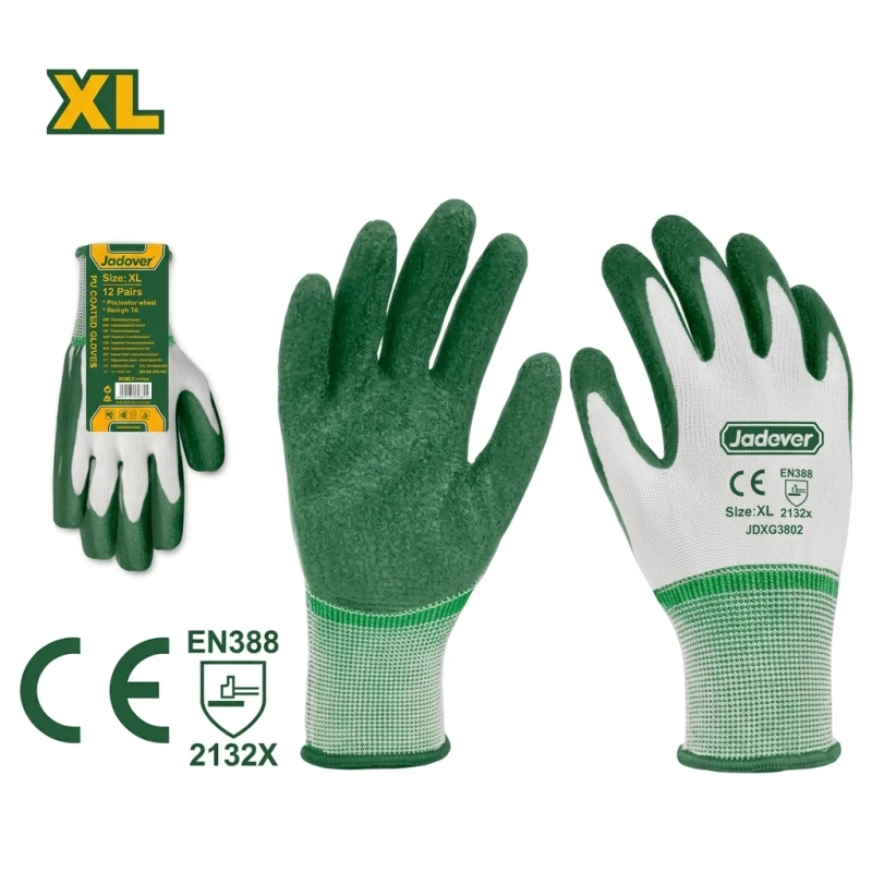 Jadever JDXG3802 Latex Gloves XL – Rubber Protective Work Gloves for Cleaning, Industrial & General Use - Jadever