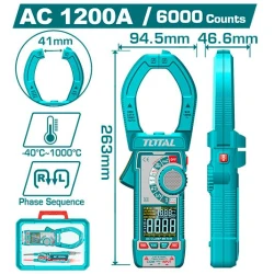 TOTAL TOOLS Digital AC Clamp Meter TMT7610001 – Electrical Clamp Multimeter, AC Current Tester, Digital Electrical Measurement & Testing Tool