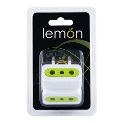 أدابتر كهرباء ليمون SL1025 – قابس 10A مع 3 مخارج 10A، حماية أطفال Heavy Duty Full Safety | كفالة عامين
