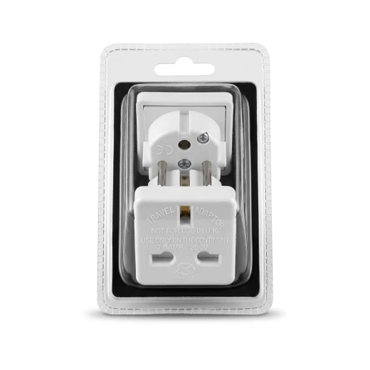 أدابتر كهرباء ليمون أوروبي إلى بريطاني 7.5A – عدد 2، Item No. 502038، Heavy Duty Full Safety CE | كفالة عامين - ليمون - Image 2