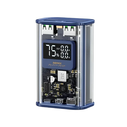 ريماكس باور بانك سلسلة سايبو 10000mAh PD20W + QC22.5W ستايل بانك أزرق RPP-570 ريماكس باور بانك سلسلة سايبو 10000mAh PD20W + QC22.5W ستايل بانك أزرق RPP-570