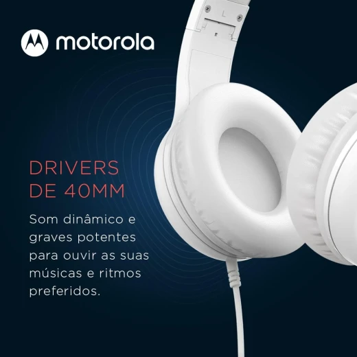 motorola Moto XT 120 White Wired Headphones with Enhanced Bass, 3.5mm Jack In-Line Mic and Voice Assistant - Motorola - Image 3