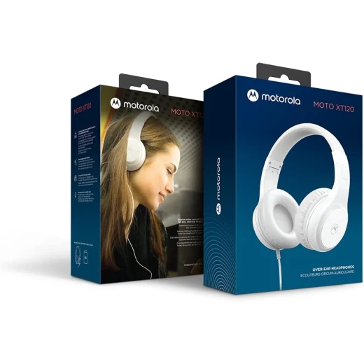 motorola Moto XT 120 White Wired Headphones with Enhanced Bass, 3.5mm Jack In-Line Mic and Voice Assistant - Motorola - Image 2