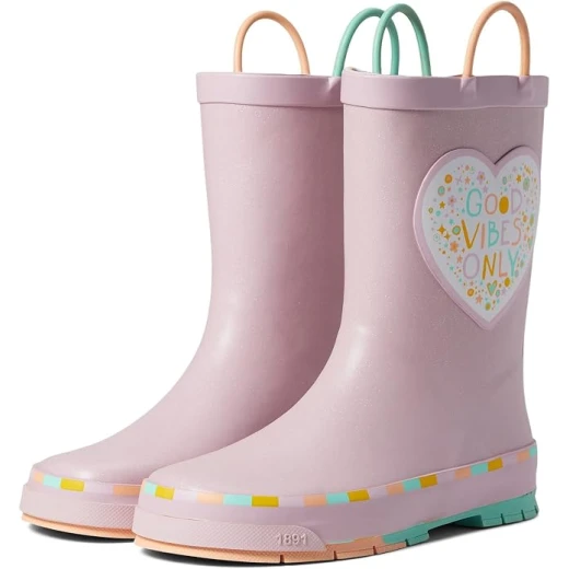 Western Chief Unisex-Child Sparkle Heart Waterproof Rain Boot in Lilac, Size 21 EU
