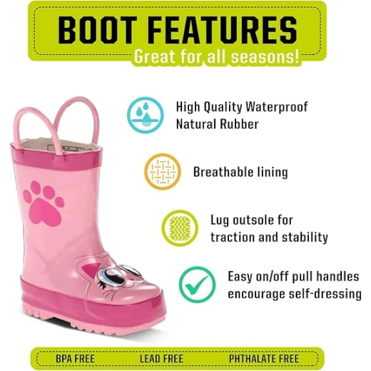 Western Chief Khloe the Kitty 3 Little Kid Waterproof Printed Rain Boot - Western Chief - Image 2