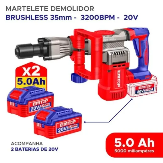 هيلتي تكسير لاسلكية إيمتوب 20 فولت 16 جول 35 مم Heavy Duty – مطرقة هدم قوية بالبطارية لأعمال الخرسانة والتكسير والإنشاءات - إيمتوب - Image 4