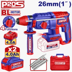 دريل هيلتي مطرقة دوارة لاسلكية إيمتوب 20 فولت 2.5 جول 26 مم Heavy Duty – مطرقة حفر وتكسير بالبطارية للخرسانة والطوب والحجر وأعمال الإنشاءات