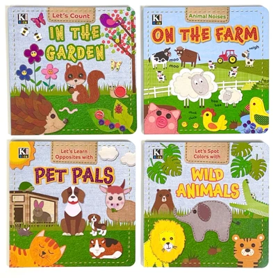 Deal Board Book 4 Asst Let's Learn Garden/Pet/Farm/Wild Animals in 24-Pc Counter Display - Deal