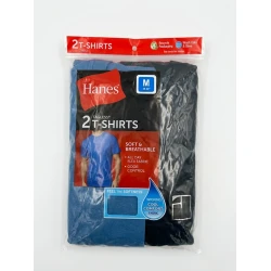 Hanes Tagless Wicking Cool Comfort 100% Cotton T-shirts Medium 38-40 Blue