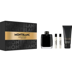 Montblanc Legend EDP Mens Gift Set Includes 100ml EDP 2x7.5ml Travel Sprays and Shower Gel Elegant Woody Aromatic Scent
