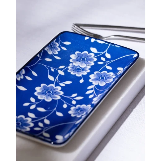 Madame COCO Reve Bleu Vista Rectangular Porcelain Plate 22.5×12.2×2.2cm – Elegant Serving Plate for Food, Desserts & Appetizers, Ideal for Everyday Dining and Table Setting - Madame COCO - Image 8