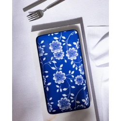 Madame COCO Reve Bleu Vista Rectangular Porcelain Plate 22.5×12.2×2.2cm – Elegant Serving Plate for Food, Desserts & Appetizers, Ideal for Everyday Dining and Table Setting