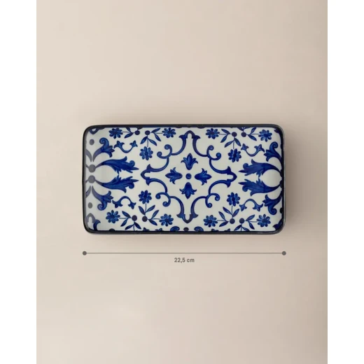 Madame COCO Reve Bleu Ellis Rectangular Porcelain Plate 22.5×12.2×2.2cm – Elegant Serving Plate for Food, Desserts & Appetizers, Ideal for Everyday Dining & Table Setting - Madame COCO - Image 3