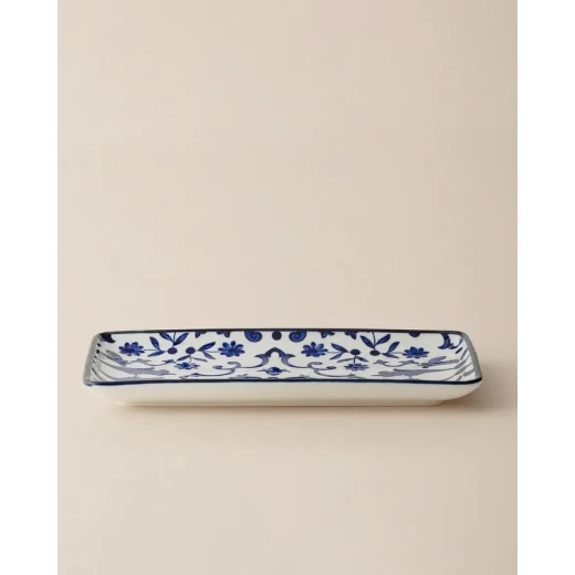 Madame COCO Reve Bleu Ellis Rectangular Porcelain Plate 22.5×12.2×2.2cm – Elegant Serving Plate for Food, Desserts & Appetizers, Ideal for Everyday Dining & Table Setting - Madame COCO - Image 5