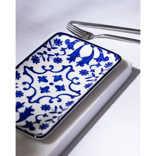 Madame COCO Reve Bleu Ellis Rectangular Porcelain Plate 22.5×12.2×2.2cm – Elegant Serving Plate for Food, Desserts & Appetizers, Ideal for Everyday Dining & Table Setting - Madame COCO - Image 8