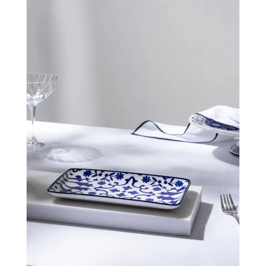Madame COCO Reve Bleu Ellis Rectangular Porcelain Plate 22.5×12.2×2.2cm – Elegant Serving Plate for Food, Desserts & Appetizers, Ideal for Everyday Dining & Table Setting - Madame COCO - Image 10