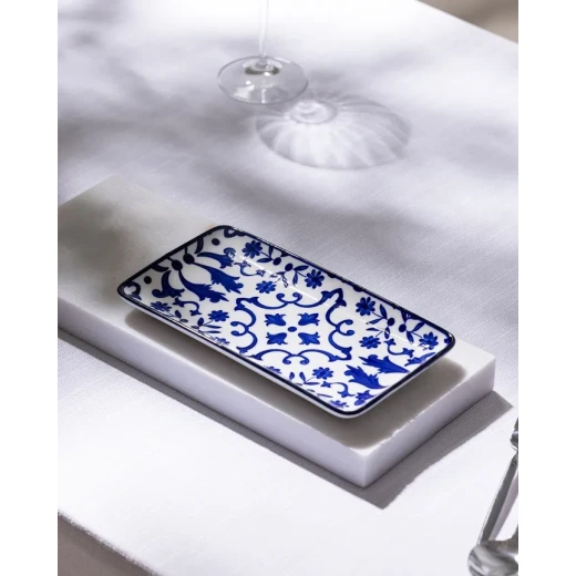 Madame COCO Reve Bleu Ellis Rectangular Porcelain Plate 22.5×12.2×2.2cm – Elegant Serving Plate for Food, Desserts & Appetizers, Ideal for Everyday Dining & Table Setting - Madame COCO - Image 9