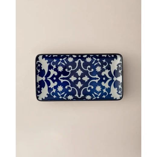 Madame COCO Reve Bleu Verve Rectangular Porcelain Plate 22.5×12.2×2.2cm – Elegant Serving Plate for Food, Desserts & Appetizers, Ideal for Everyday Dining & Table Setting - Madame COCO - Image 3