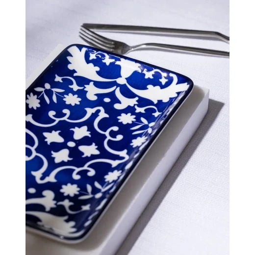 Madame COCO Reve Bleu Verve Rectangular Porcelain Plate 22.5×12.2×2.2cm – Elegant Serving Plate for Food, Desserts & Appetizers, Ideal for Everyday Dining & Table Setting - Madame COCO - Image 8