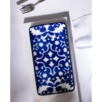 Madame COCO Reve Bleu Verve Rectangular Porcelain Plate 22.5×12.2×2.2cm – Elegant Serving Plate for Food, Desserts & Appetizers, Ideal for Everyday Dining & Table Setting - Madame COCO