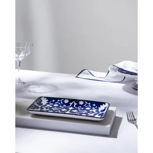 Madame COCO Reve Bleu Verve Rectangular Porcelain Plate 22.5×12.2×2.2cm – Elegant Serving Plate for Food, Desserts & Appetizers, Ideal for Everyday Dining & Table Setting - Madame COCO - Image 10