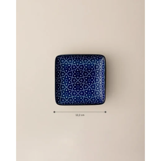 Madame COCO Reve Bleu Mais Square Porcelain Plate 12.2×3.2cm – Elegant Serving Plate for Appetizers, Desserts & Snacks, Ideal for Everyday Dining and Table Setting - Madame COCO - Image 3