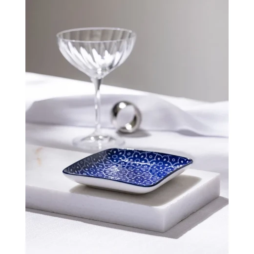 Madame COCO Reve Bleu Mais Square Porcelain Plate 12.2×3.2cm – Elegant Serving Plate for Appetizers, Desserts & Snacks, Ideal for Everyday Dining and Table Setting - Madame COCO - Image 7